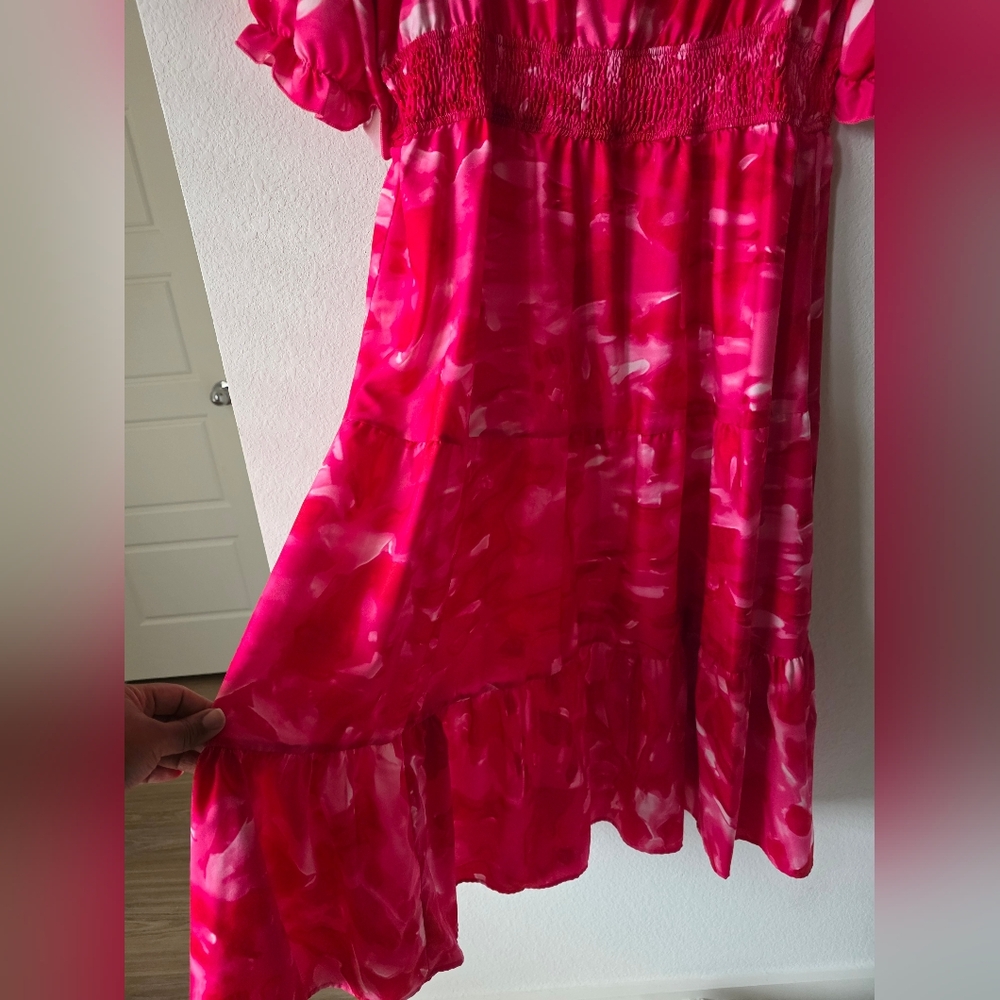 SHEIN Curve Plus Vibrant Pink Valentine Maxi Dress - Picture 10 of 11